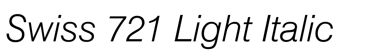 Swiss 721 Light Italic